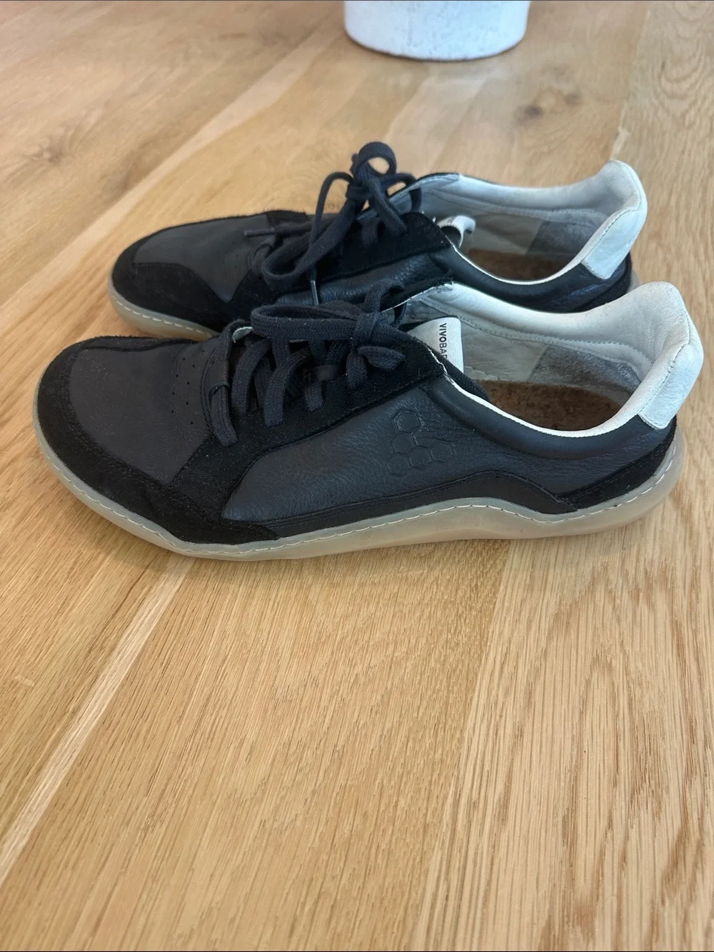 Vivo Barefoot Men's Black and Gray Minimalist Lace-Up Sneakers
